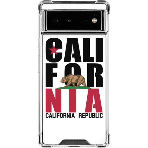 California White Block Google Pixel 6 Clear Case
